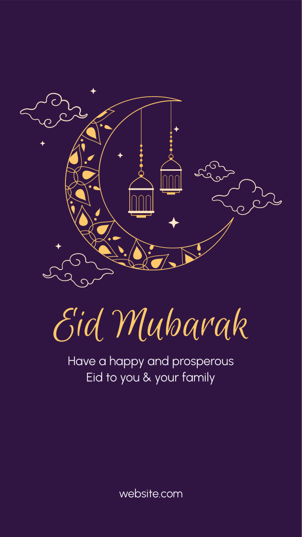 Magical Moon Eid Mubarak Instagram Story Design Image Preview