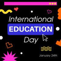 Playful Cute Education Day Instagram Post Design