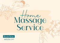 Home Massage Service Postcard Image Preview