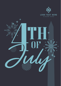 4th of July Text Poster Image Preview