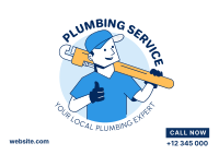 Plumber Guy Postcard Image Preview