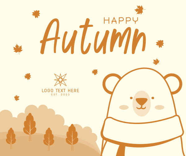 Bear in Autumn Facebook Post Design Image Preview