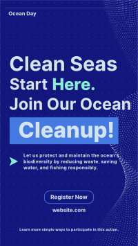 Ocean Day Clean Up Minimalist TikTok video Image Preview