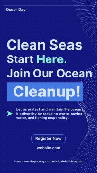 Ocean Day Clean Up Minimalist TikTok Video Image Preview