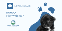 Dog New Message Twitter Post Design