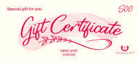 Simple Brush Stroke Gift Certificate Image Preview