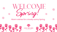 Welcome Spring Greeting Facebook Event Cover Design