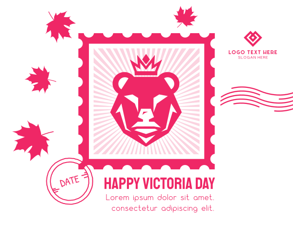 Victoria Day Bear Stamp Facebook Post Design Image Preview