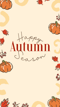 Leaves and Pumpkin Autumn Greeting TikTok Video Design