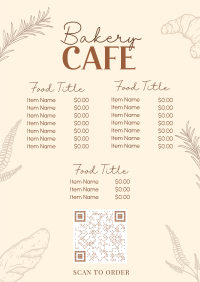 Tasty Bakery Cafe Menu Image Preview