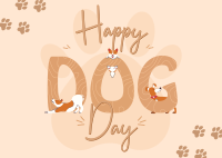 Playful Dogs Postcard Design