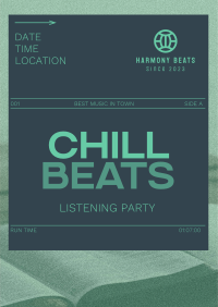 Minimal Chill Music Listening Party Poster Image Preview