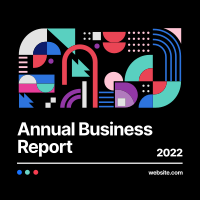 Annual Business Report Bauhaus Instagram Post Design
