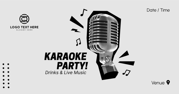 Karaoke Party Mic Facebook Ad Design Image Preview