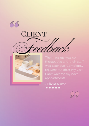 Spa Client Feedback Poster Image Preview