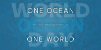 Simple Minimalist Ocean Day Twitter Post Design