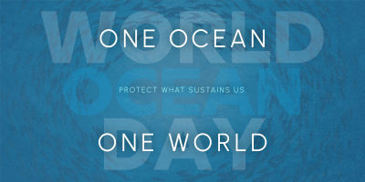 Simple Minimalist Ocean Day Twitter post Image Preview