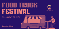 Retro Food Truck Festival Twitter Post Image Preview