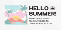 Minimalist Summer Greeting Twitter Post Design