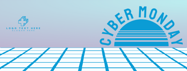 Vaporwave Cyber Monday Facebook Cover Design Image Preview