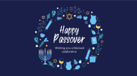 Happy Passover Wreath Zoom background Image Preview