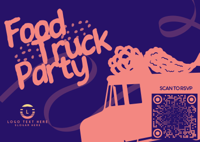 Food Truck Party Postcard Image Preview