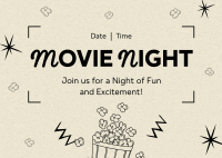 Quirky Movie Night Postcard Image Preview