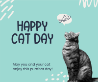 Simple Cat Day Facebook Post Design