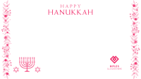 Floral Hanukkah Zoom background Image Preview