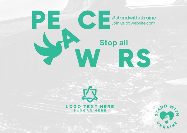 Peace For Ukraine  Postcard Design Image Preview