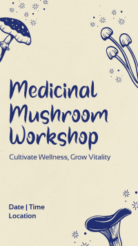 Monoline Mushroom Workshop Instagram Story Design