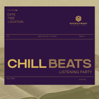 Minimal Chill Music Listening Party Instagram Post Design
