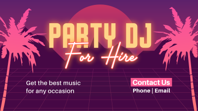 Synthwave DJ Party Service Facebook event cover Image Preview