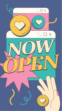 Retro Now Open Facebook story Image Preview