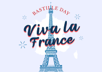 Celebrate Bastille Day Postcard Design