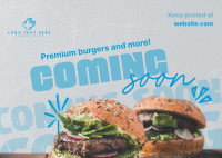 Burgers & More Coming Soon Postcard Image Preview