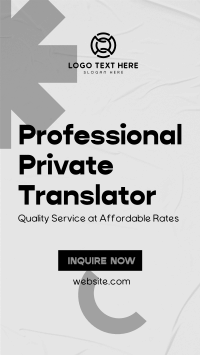 Professional Private Translator YouTube Short Design