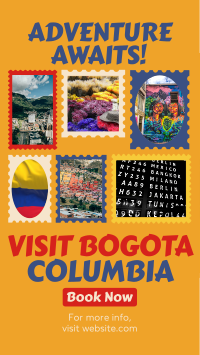 Travel to Colombia Postage Stamps Facebook story Image Preview