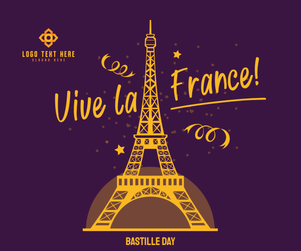 Eiffel Tower Bastille Greeting  Facebook Post Design Image Preview