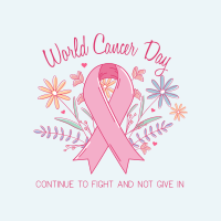 Cancer Day Floral Linkedin Post Design