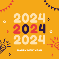 Playful New Year Greeting Instagram post Image Preview
