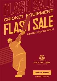 Cricket Equipment Sale Poster Design