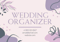 Abstract Wedding Organizer Postcard Design