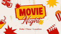 Retro Movie Night Facebook Event Cover Design