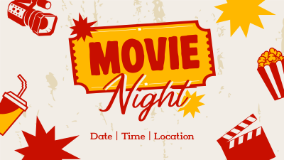 Retro Movie Night Facebook event cover Image Preview