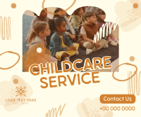 Abstract Shapes Childcare Service Facebook Post Design