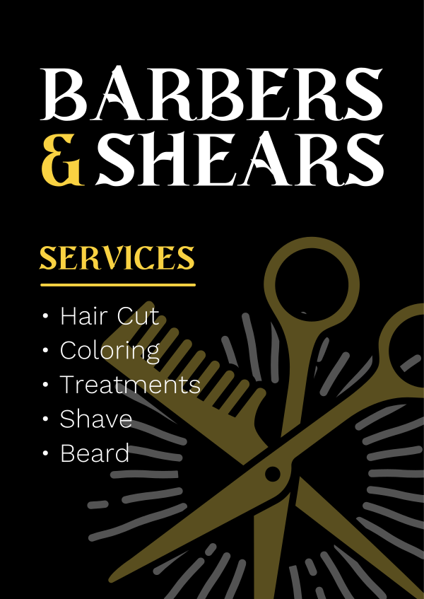 Barbers & Shears Poster Design Image Preview