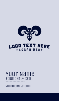 Blue Ram Head Business Card Design