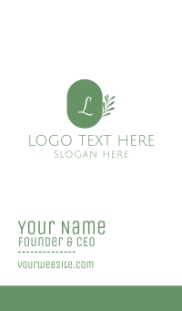 Wellness Lettermark Leaves Business Card Design