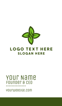 Green Leaves Cross Business Card Design